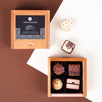 czekoladowe pralinki w skrzyneczce elegance mini