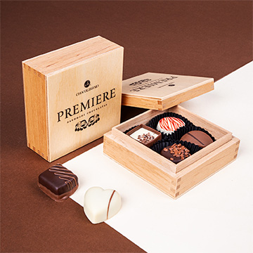 Czekoladowe pralinki w skrzyneczce